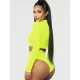 Rash Guard Tulle Long Sleeves High-Waisted Zipper Bikini Wetsuit Swimwear Rash Guard Tulle Long Sleeves High-Waisted Zipper Bikini Wetsuit Swimwear