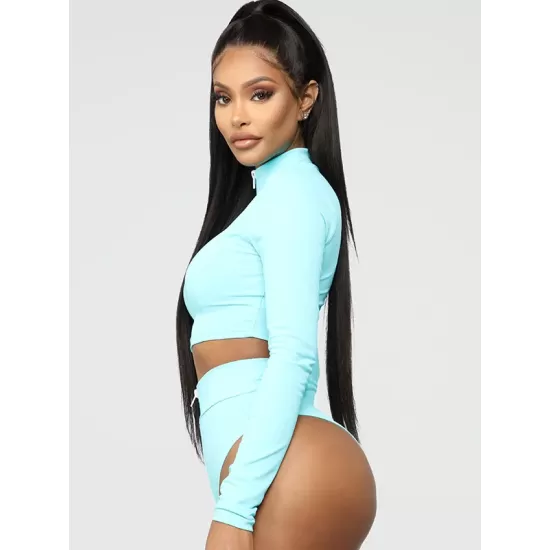 Rash Guard Tulle Long Sleeves High-Waisted Zipper Bikini Wetsuit Swimwear Rash Guard Tulle Long Sleeves High-Waisted Zipper Bikini Wetsuit Swimwear