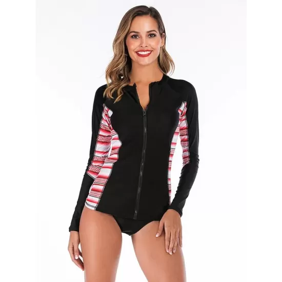 Stripe Zipper Two Pieces Wetsuit Stripe Zipper Two Pieces Wetsuit