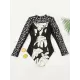 Long Sleeve Color-Block Floral Zipper Rash Guard Long Sleeve Color-Block Floral Zipper Rash Guard
