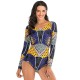 Ethnic Print Long Sleeves Split Wetsuit Ethnic Print Long Sleeves Split Wetsuit