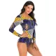 Ethnic Print Long Sleeves Split Wetsuit Ethnic Print Long Sleeves Split Wetsuit