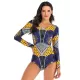 Ethnic Print Long Sleeves Split Wetsuit Ethnic Print Long Sleeves Split Wetsuit
