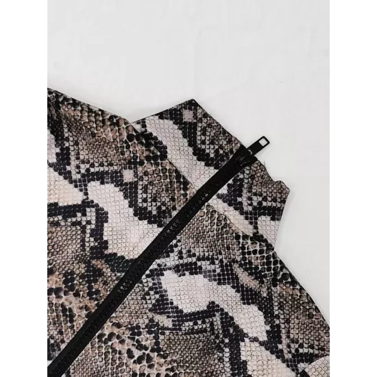 Floral Snake Print Long Sleeve Zipper Wetsuit Swimwear Floral Snake Print Long Sleeve Zipper Wetsuit Swimwear