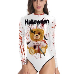 Fashion Halloween Teddy Bear Printed Long-Sleeves Wetsuit