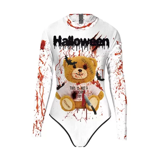 Fashion Halloween Teddy Bear Printed Long-Sleeves Wetsuit Fashion Halloween Teddy Bear Printed Long-Sleeves Wetsuit