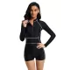 Long Sleeves Solid Color High-Waisted Split Wetsuits Long Sleeves Solid Color High-Waisted Split Wetsuits
