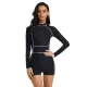 Long Sleeves Solid Color High-Waisted Split Wetsuits Long Sleeves Solid Color High-Waisted Split Wetsuits