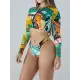 Long Sleeve Print Zipper Wetsuit High-Waisted Split Rash Guards Long Sleeve Print Zipper Wetsuit High-Waisted Split Rash Guards