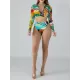Long Sleeve Print Zipper Wetsuit High-Waisted Split Rash Guards Long Sleeve Print Zipper Wetsuit High-Waisted Split Rash Guards