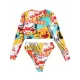 Long Sleeve Print Zipper Wetsuit High-Waisted Split Rash Guards Long Sleeve Print Zipper Wetsuit High-Waisted Split Rash Guards