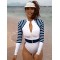Long Sleeves Striped Zipper Split-Joint Wetsuit