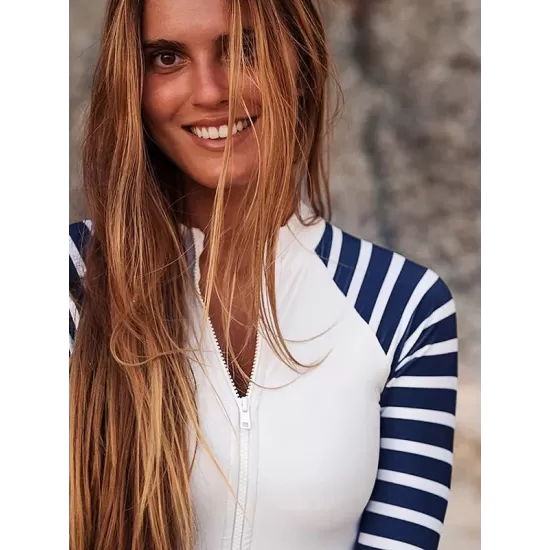 Long Sleeves Striped Zipper Split-Joint Wetsuit Long Sleeves Striped Zipper Split-Joint Wetsuit
