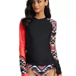 Women's 2 Pieces Long Sleeve Surf Suit Sunscreen Swimsuit