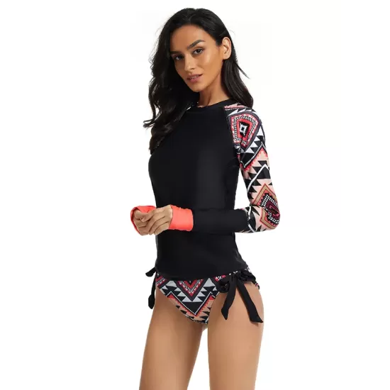 Women's 2 Pieces Long Sleeve Surf Suit Sunscreen Swimsuit Women's 2 Pieces Long Sleeve Surf Suit Sunscreen Swimsuit