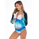 Contrast Trim Zipper Two Pieces Wetsuit Contrast Trim Zipper Two Pieces Wetsuit