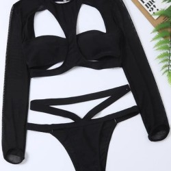 Long Sleeve Hollow Bralette Brazilian Wetsuit