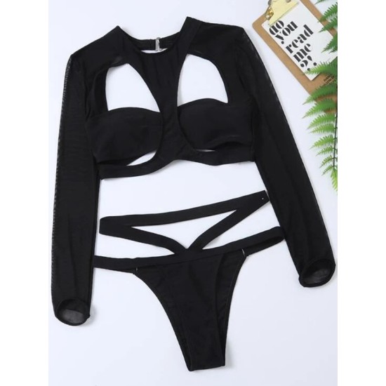 Long Sleeve Hollow Bralette Brazilian Wetsuit Long Sleeve Hollow Bralette Brazilian Wetsuit