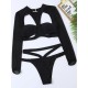 Long Sleeve Hollow Bralette Brazilian Wetsuit Long Sleeve Hollow Bralette Brazilian Wetsuit