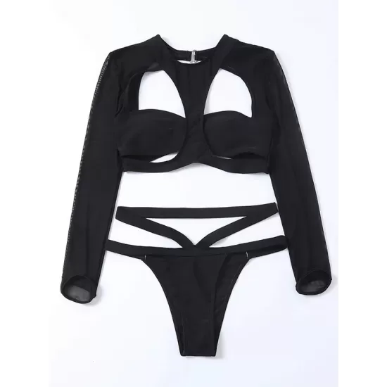 Long Sleeve Hollow Bralette Brazilian Wetsuit Long Sleeve Hollow Bralette Brazilian Wetsuit
