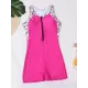 Zipper Contrast Color Split-Joint One-Piece Swimsuit Zipper Contrast Color Split-Joint One-Piece Swimsuit