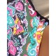 Printed Zipper Sleeveless Contrast Color Swimsuits Printed Zipper Sleeveless Contrast Color Swimsuits