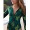 Printed Zipper Long Sleeves One-Piece Wetsuit