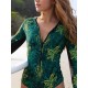 Printed Zipper Long Sleeves One-Piece Wetsuit Printed Zipper Long Sleeves One-Piece Wetsuit