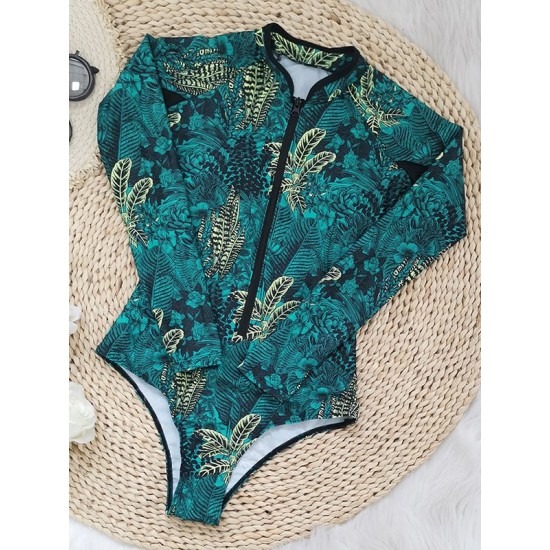 Printed Zipper Long Sleeves One-Piece Wetsuit Printed Zipper Long Sleeves One-Piece Wetsuit
