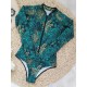 Printed Zipper Long Sleeves One-Piece Wetsuit Printed Zipper Long Sleeves One-Piece Wetsuit