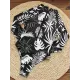 Long Sleeves Color-Block Floral Printed Zipper One-Piece Swimwear Long Sleeves Color-Block Floral Printed Zipper One-Piece Swimwear