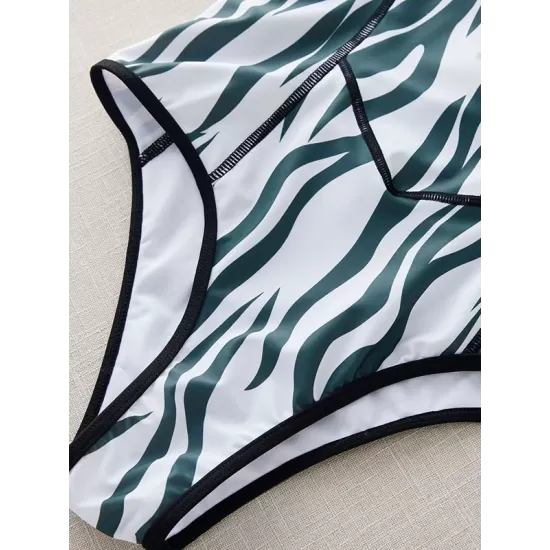 Padded Skinny Contrast Color Printed Zipper Round-Neck Wetsuits Padded Skinny Contrast Color Printed Zipper Round-Neck Wetsuits