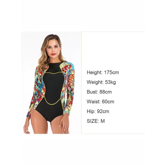 Contrast Back Zipper One Piece Wetsuit Contrast Back Zipper One Piece Wetsuit