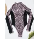 Leopard-Print Zipper Long Sleeves Wetsuit Leopard-Print Zipper Long Sleeves Wetsuit