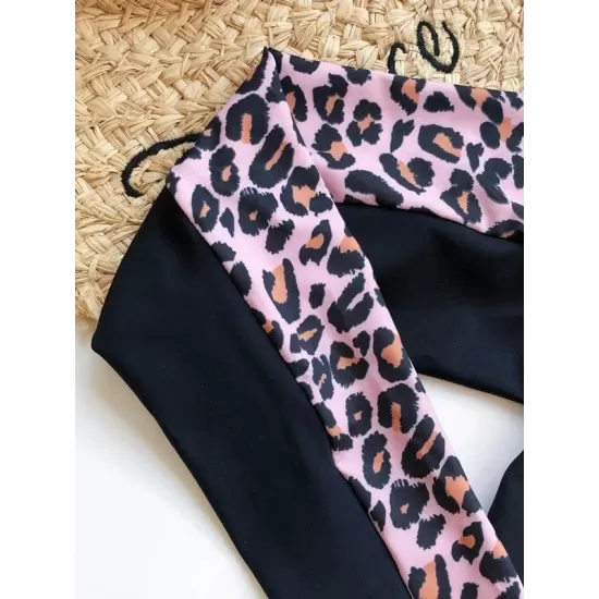 Leopard-Print Zipper Long Sleeves Wetsuit Leopard-Print Zipper Long Sleeves Wetsuit