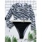 Zebra Print Split-Joint Belted Wetsuit