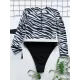 Zebra Print Split-Joint Belted Wetsuit Zebra Print Split-Joint Belted Wetsuit