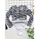 Zebra Print Split-Joint Belted Wetsuit Zebra Print Split-Joint Belted Wetsuit