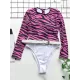 Zebra Print Split-Joint Belted Wetsuit Zebra Print Split-Joint Belted Wetsuit