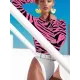 Zebra Print Split-Joint Belted Wetsuit Zebra Print Split-Joint Belted Wetsuit