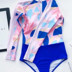 Abstract Printed Long Sleeve Wetsuit