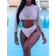 Solid Color Triangles +Long Sleeve Wetsuit Three-Piece Set Solid Color Triangles +Long Sleeve Wetsuit Three-Piece Set