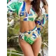 Abstract Printed Long Sleeve Zipper Split Wetsuit+Scarf Abstract Printed Long Sleeve Zipper Split Wetsuit+Scarf