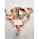 Abstract Printed Long Sleeve Zipper Split Wetsuit+Scarf Abstract Printed Long Sleeve Zipper Split Wetsuit+Scarf