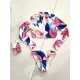 Abstract Printed Long Sleeve Zipper Split Wetsuit+Scarf Abstract Printed Long Sleeve Zipper Split Wetsuit+Scarf