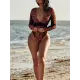 Ethnic Printed Split-Joint See-Through V-Neck One-Piece Wetsuit Ethnic Printed Split-Joint See-Through V-Neck One-Piece Wetsuit