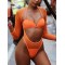 Fashion Style Split-Joint Solid Color Long Sleeve Split Wetsuit