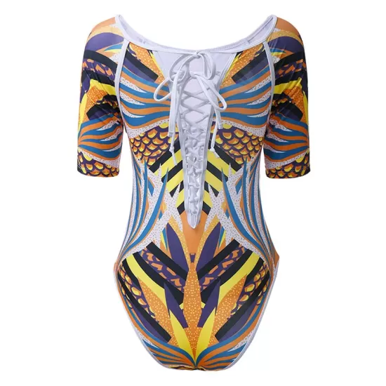 African Totem Print Split-Joint Hollow One-Piece Swimwear African Totem Print Split-Joint Hollow One-Piece Swimwear