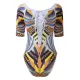 African Totem Print Split-Joint Hollow One-Piece Swimwear African Totem Print Split-Joint Hollow One-Piece Swimwear