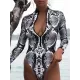 Animal Print High-Neck Zipper Long Sleeve One-Piece Wetsuit Animal Print High-Neck Zipper Long Sleeve One-Piece Wetsuit